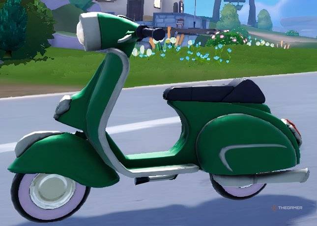The green motorcycle vehicle in Heartopia.