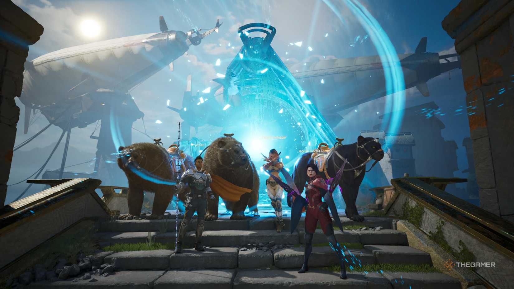 Players and vehicles participating in matches in High Guard.