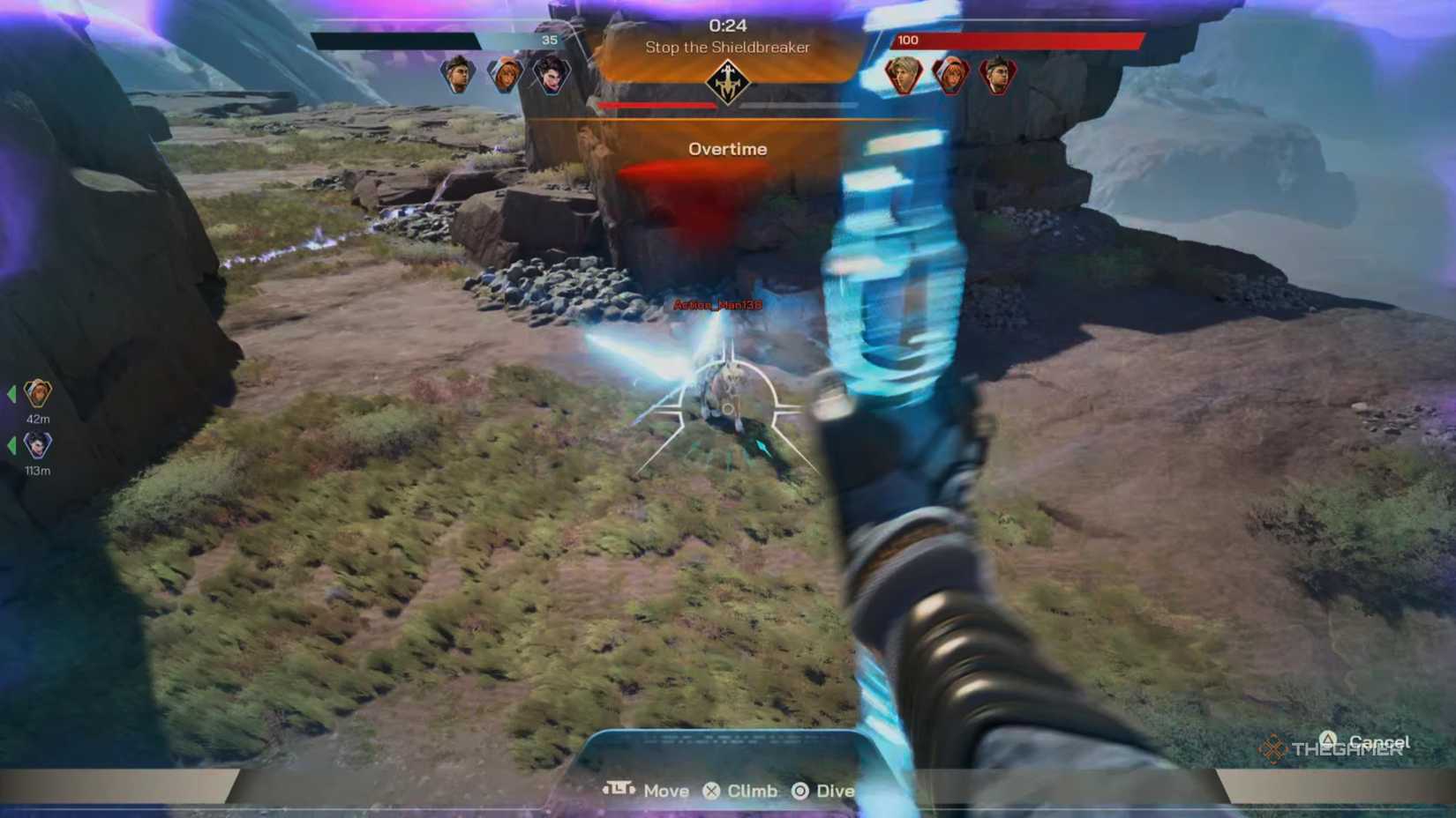 Throwing a lightning rod during Powerstorm final power at Highguard.