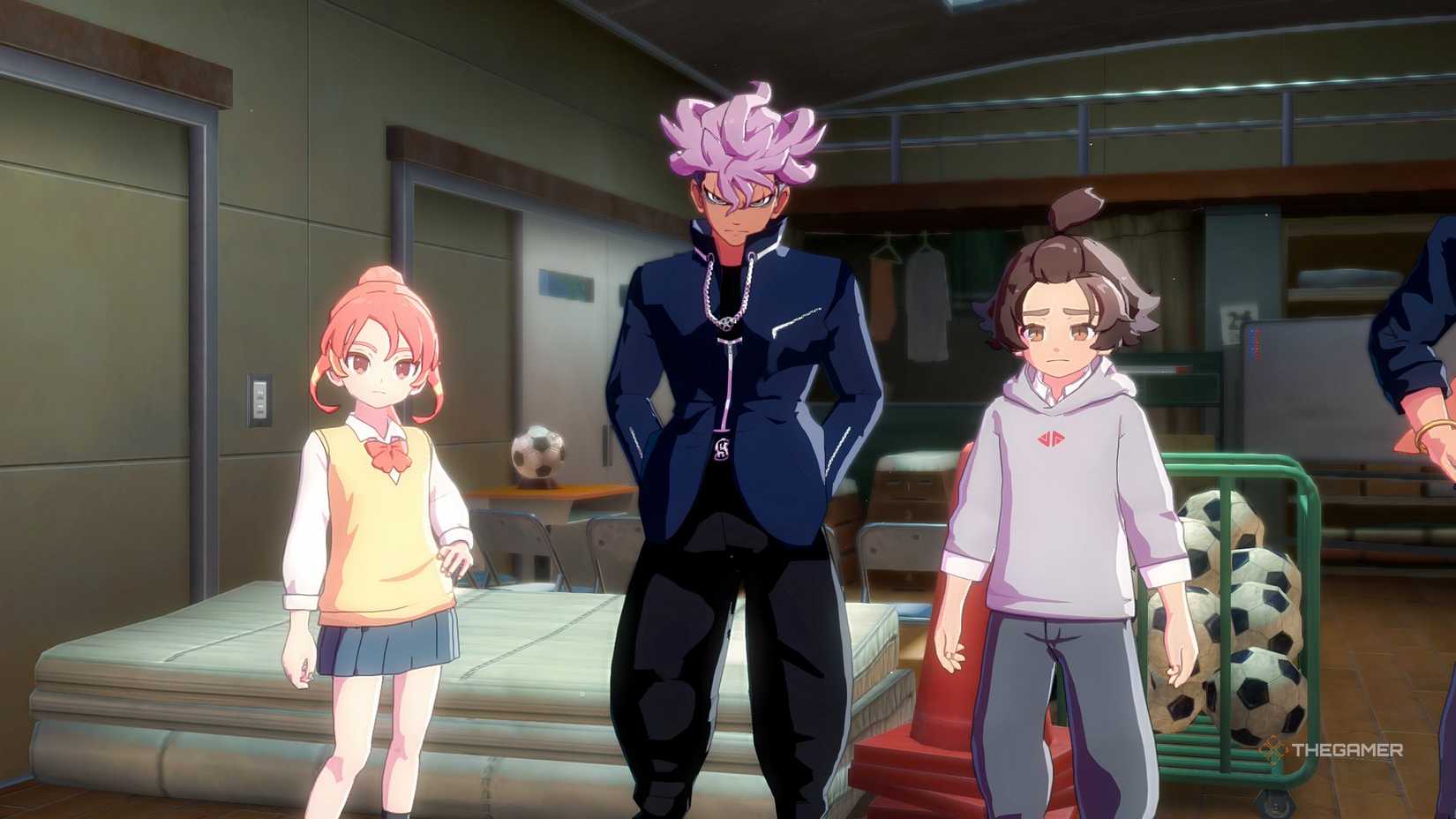 Raika, Briar and Cedric stand together in Inazuma Eleven: Victory Road.