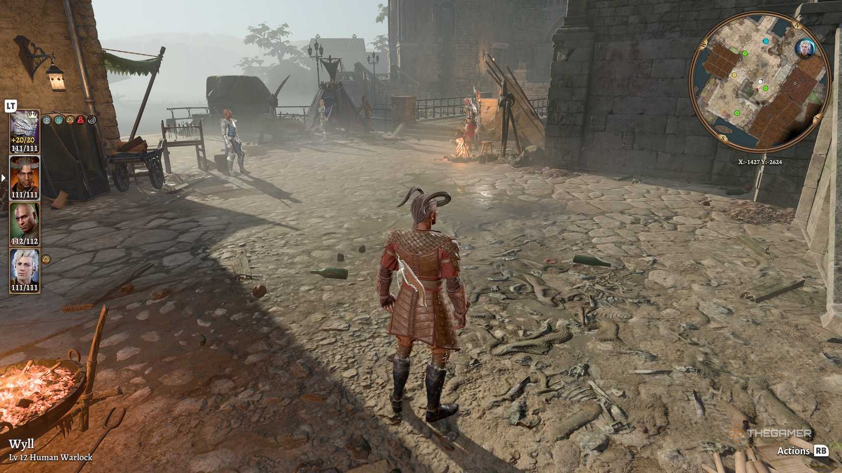 Ne'er Misser on the back of Wyll in Baldur's Gate 3.