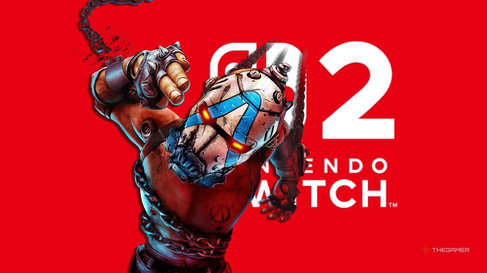 psycho bandit from borderlands 4 next to switch 2 logo.