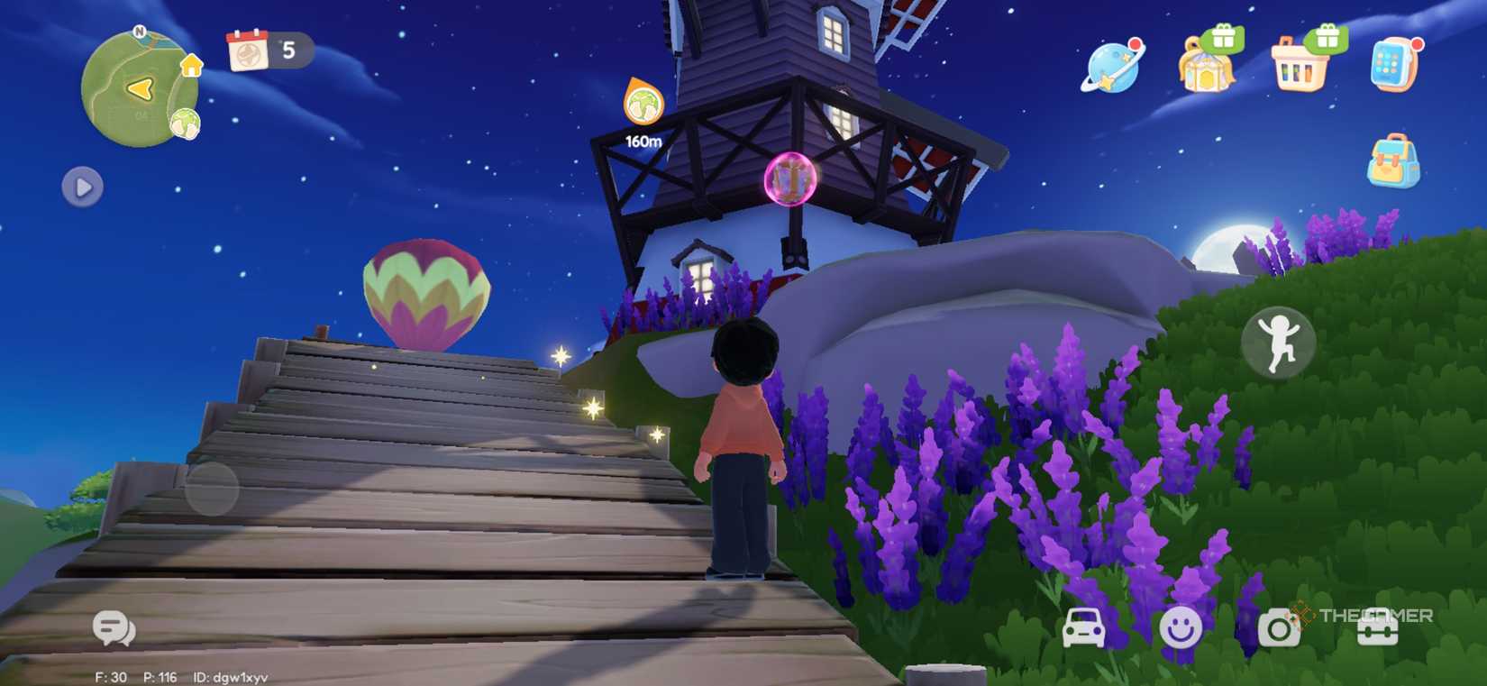 The pink bubble next to the lighthouse in Heartopia.