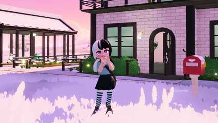 Player clapping in front of their house in Heartopia.