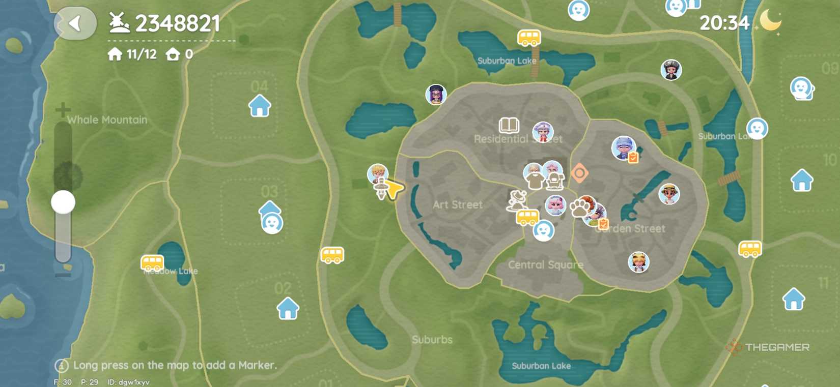 Player on the map next to Art Street in Heartopia.