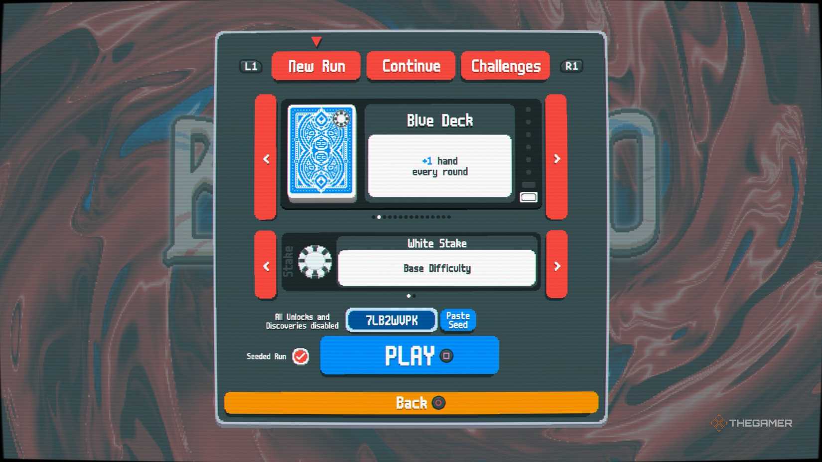 Spelar högpoäng seed 7LB2WVPK i Balatro för en hög poäng.