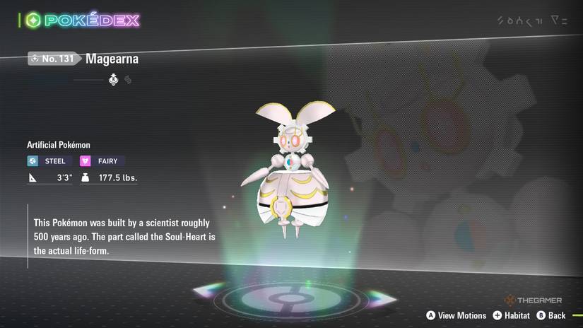 Mages' Pokedex entry in Pokemon Legends: ZA.