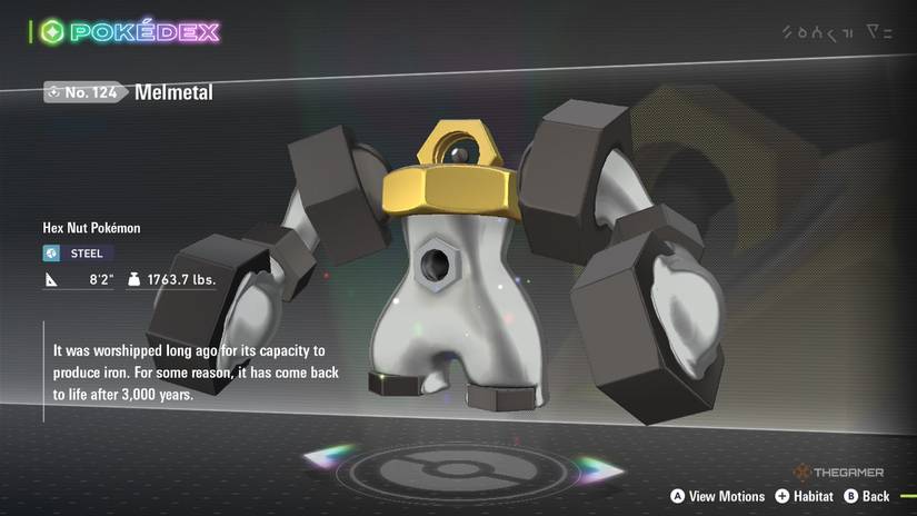 Melmetal's Pokedex entry in Pokemon Legends: ZA.