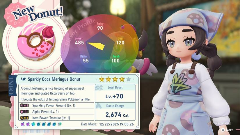Making a Sparkling Donut Recipe with Ansha in Pokemon Legends: Z-A.