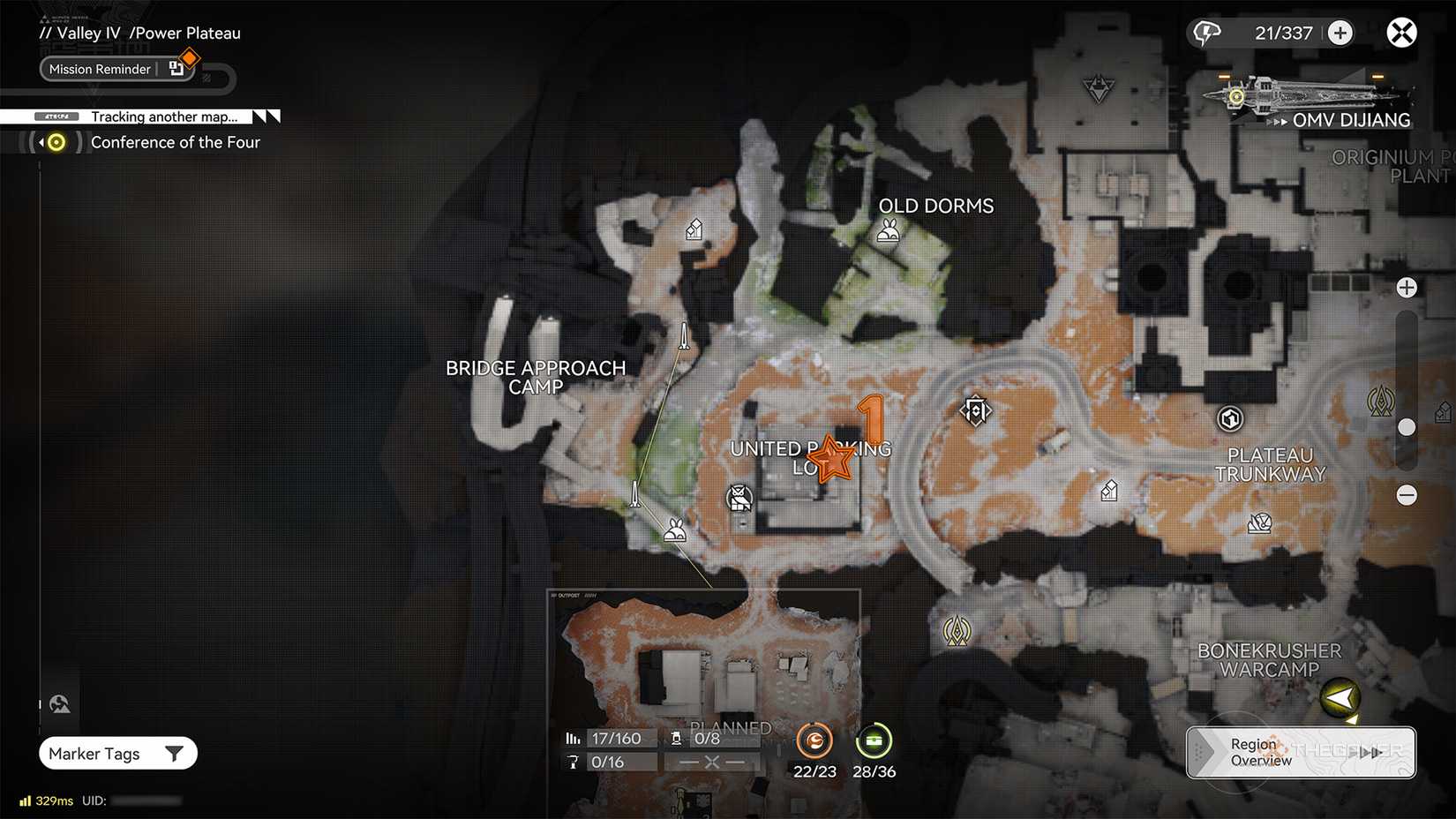 Aurylene locations in the United Parking Lot in Power Plateau in Arknights: Endfield.