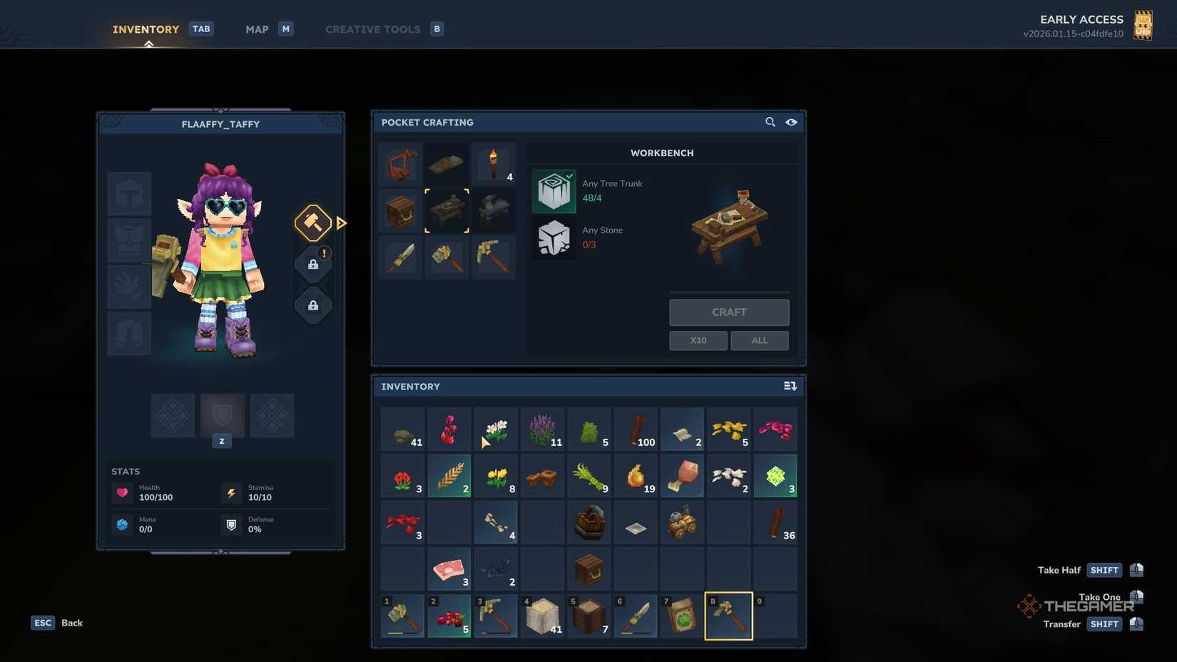 Recipe for a workbench in Hytale.