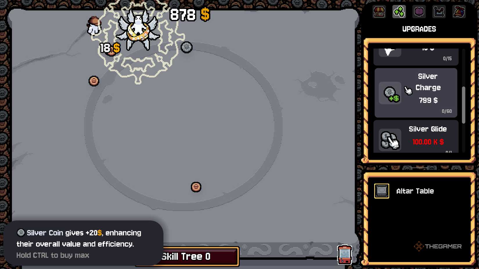 Highlighted in the Silver Charge upgrade gambling table.