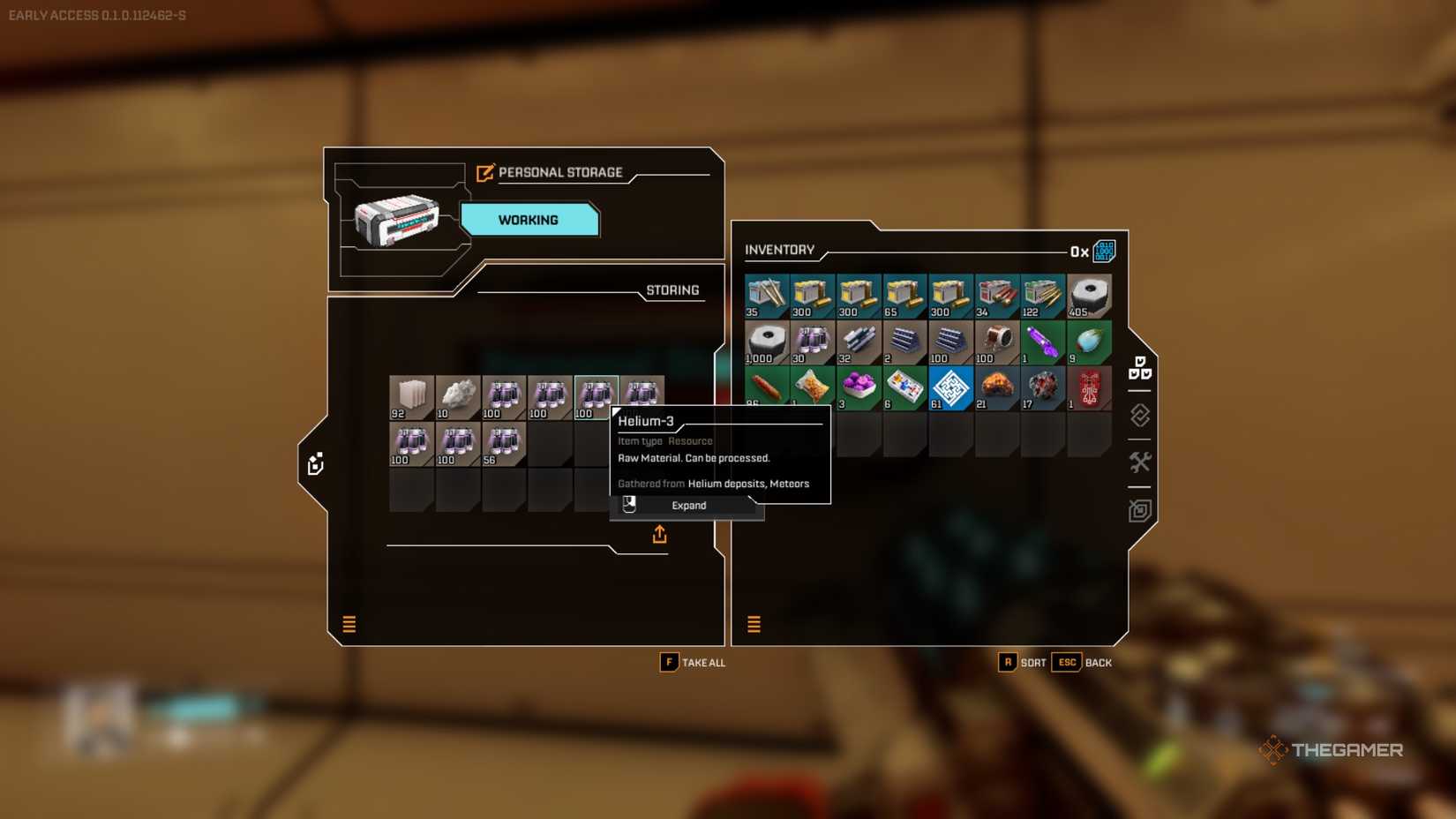 Starrupture Personal storage in Habitat.