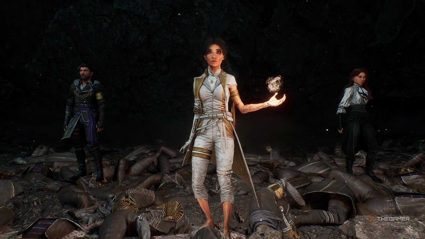 The Clair Obscur: Expedition 33 party formation of Lune, Maelle, and Verso.