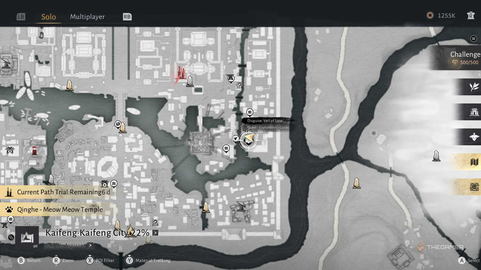 Location of the Love Veil Where the Wind Meets quest and the Disguise Shop.