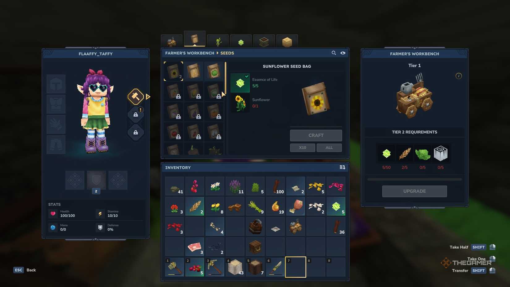 Receptet på en solrosfröpåse i bondens arbetsbänk i Hytale.