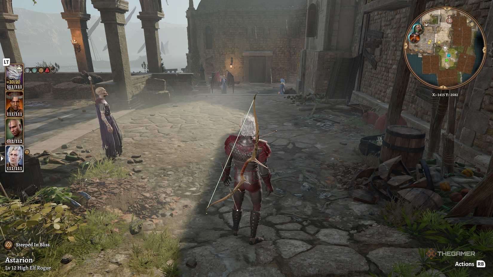 The Spellthief bow on Astarion's back in Baldur's Gate 3.