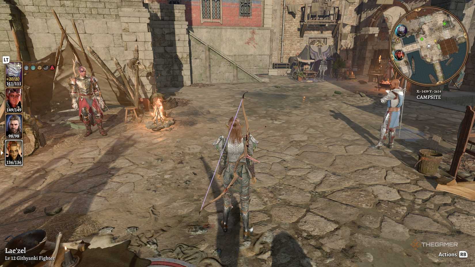 Titanstring Bow on the back of Lae'Zel in Baldur's Gate 3.