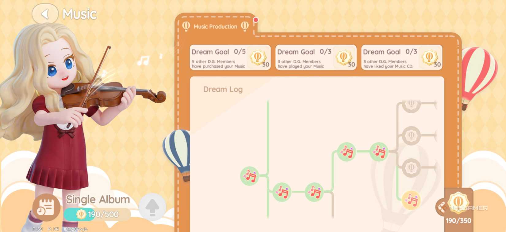 This is Heartopia's music dream activity page.