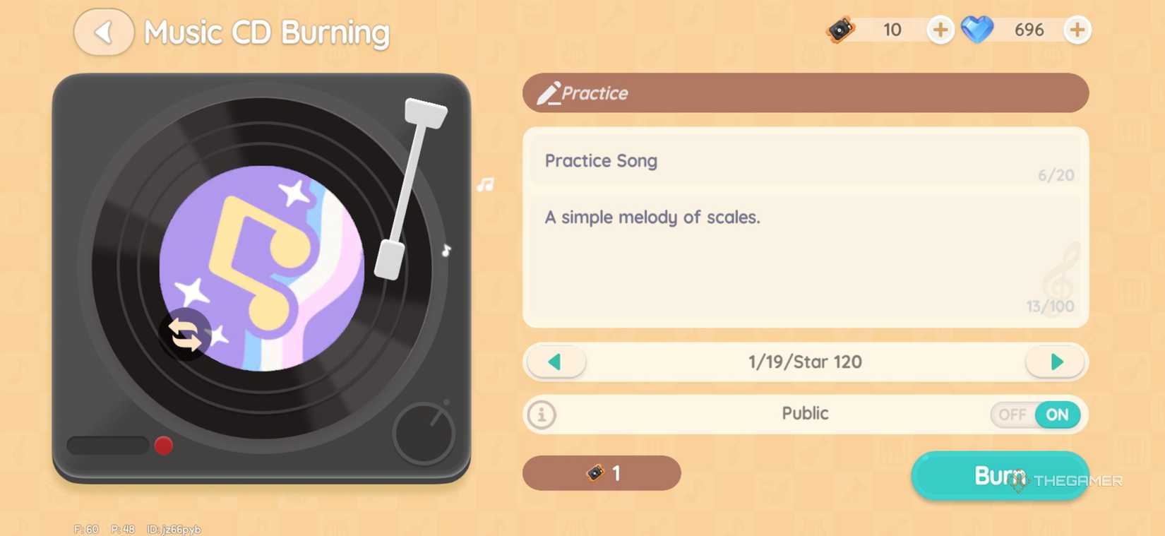 Create a CD and burn it as a record at Heartopia.