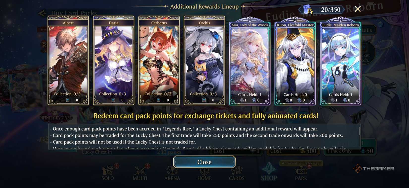 Legends Rise banner leader in Shadowverse: Worlds Beyond.