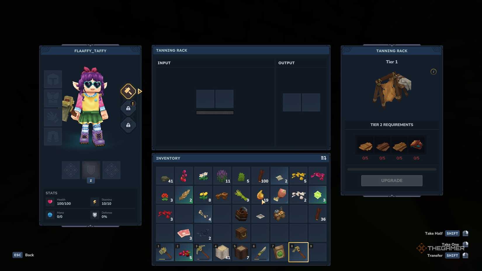 Using the Tanning Rack in Hytale.