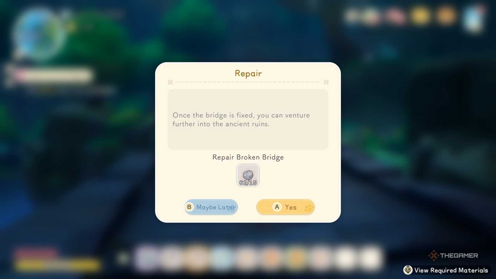 Starsand Island exploring the Moonlit Forest - mending the broken bridge.