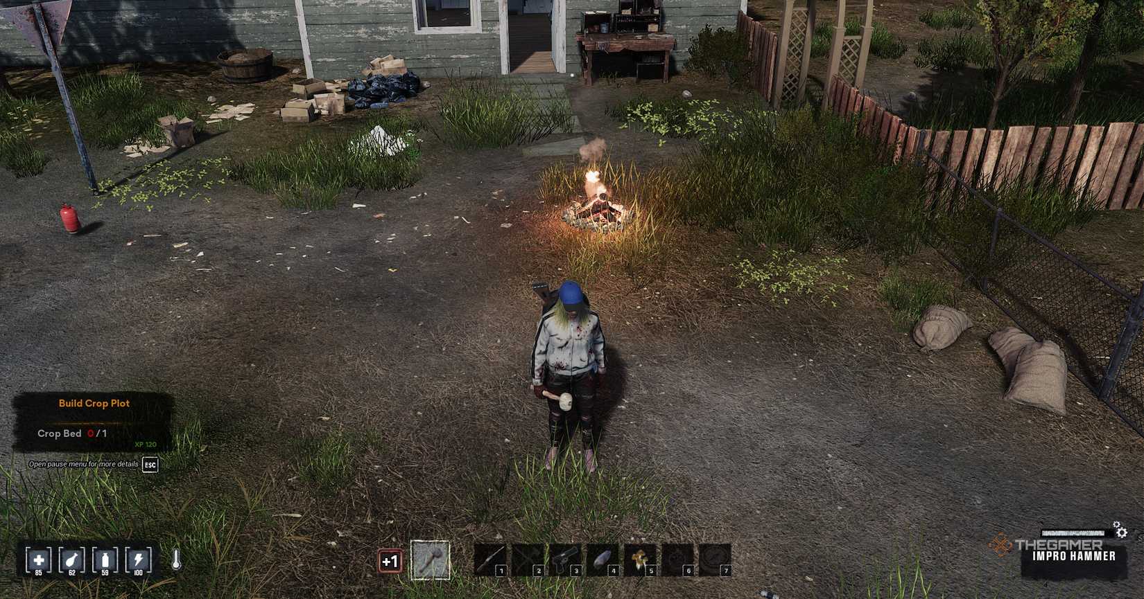 Girl by the fire in HumanitZ.