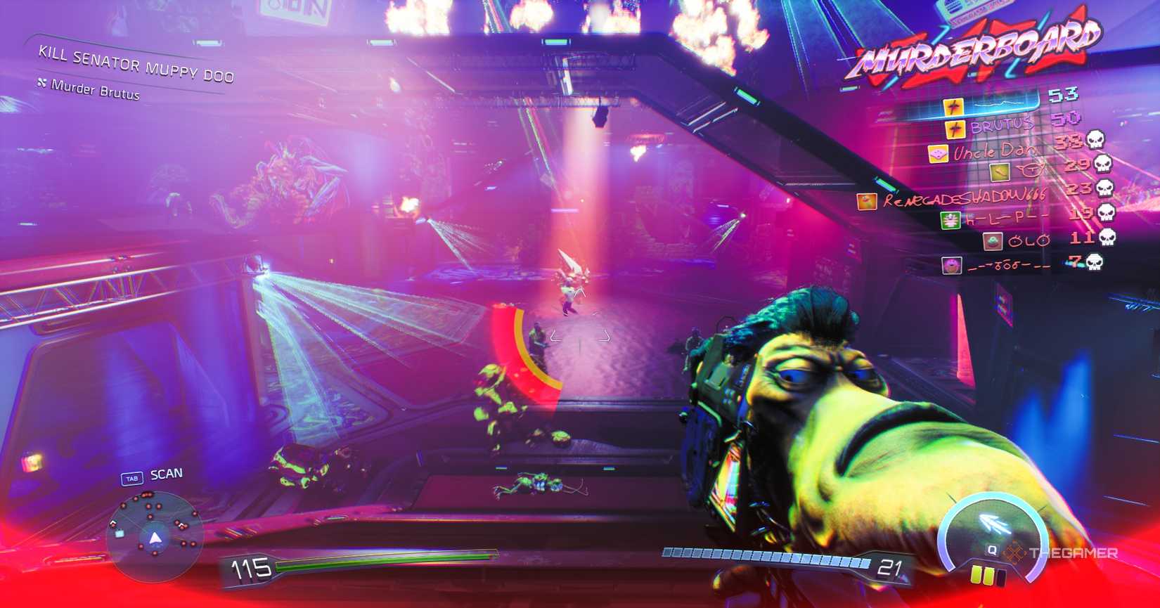 Killing enemies at Murdercon in High on Life 2.