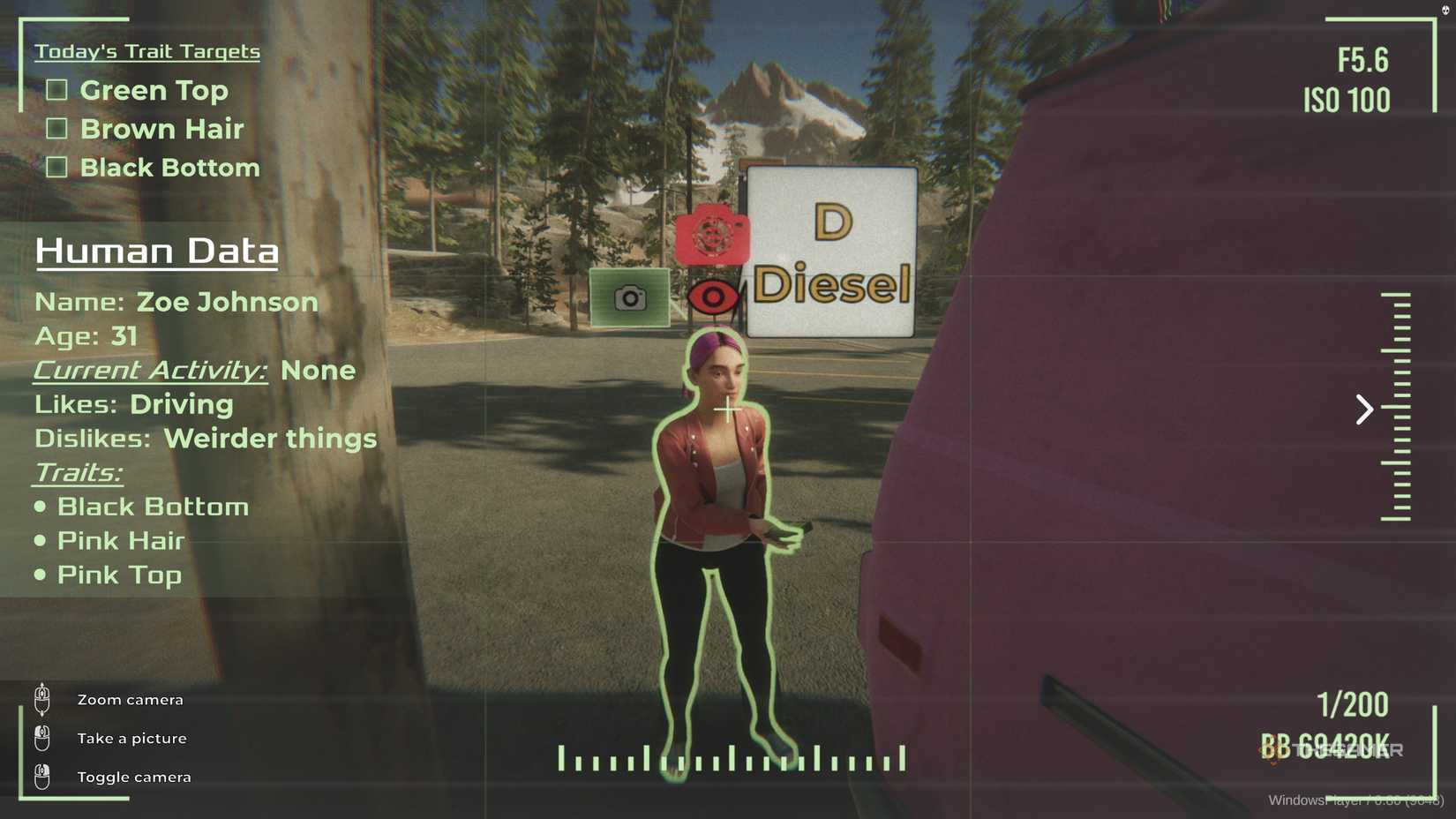 In roadside surveys, point the camera directly at the customer.