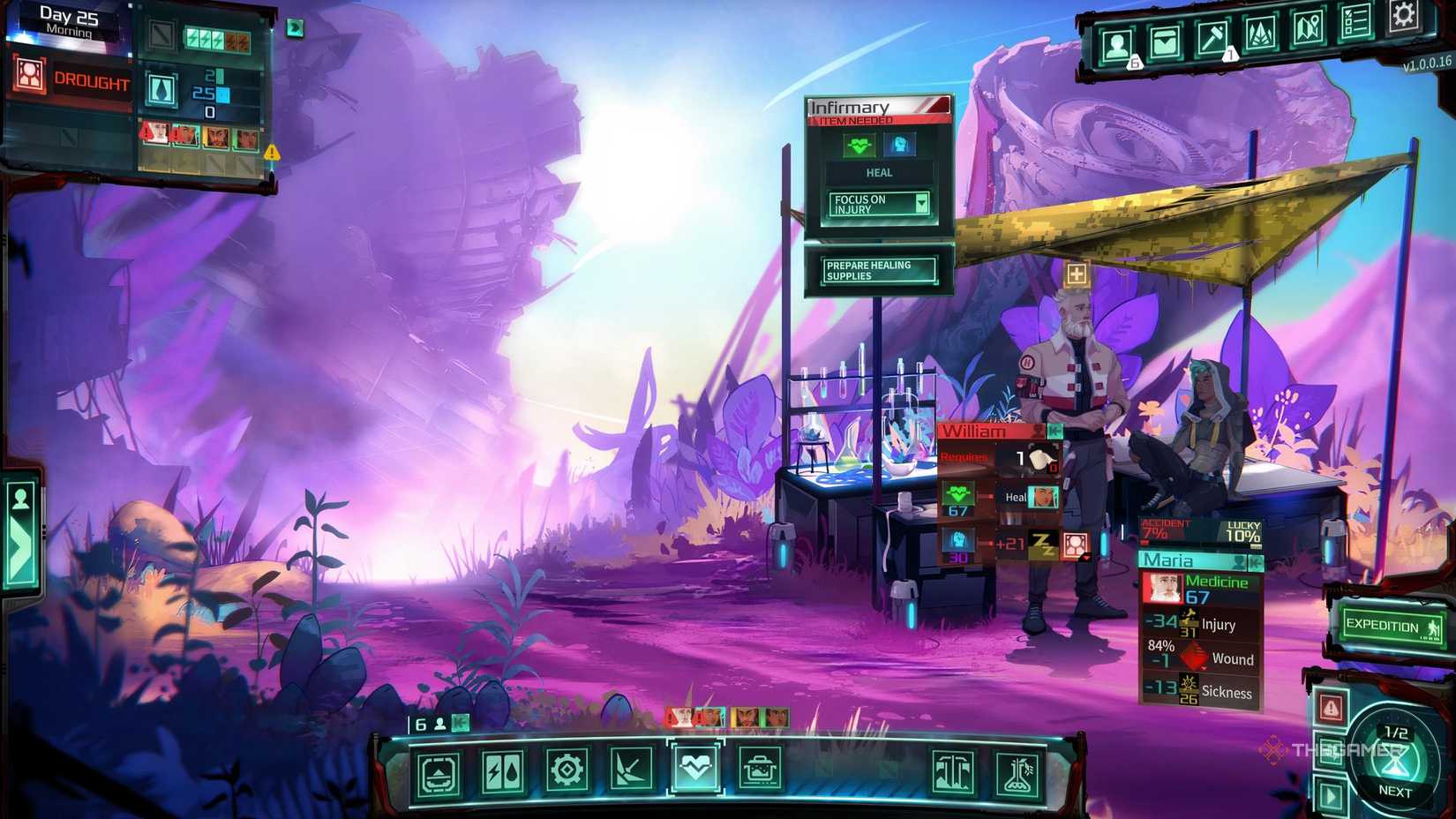 William treating a crew member in the infirmary of Dead in Antares.