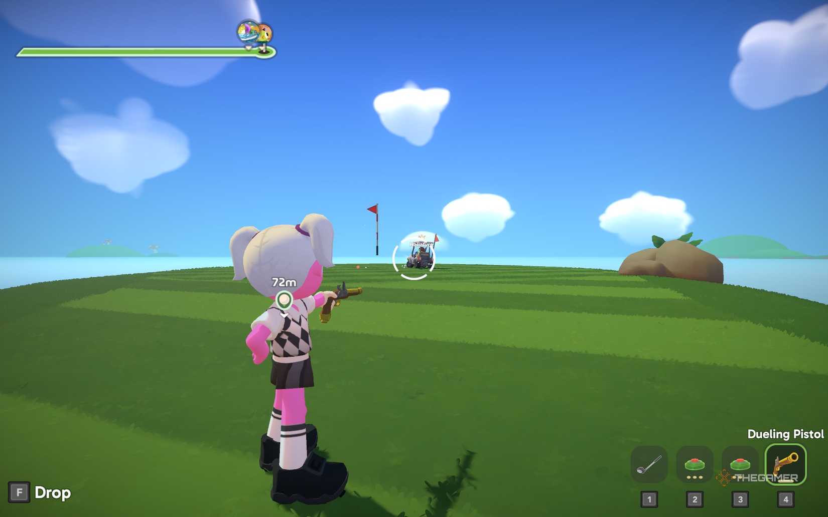 Aimed at players in Super Battle Golf.