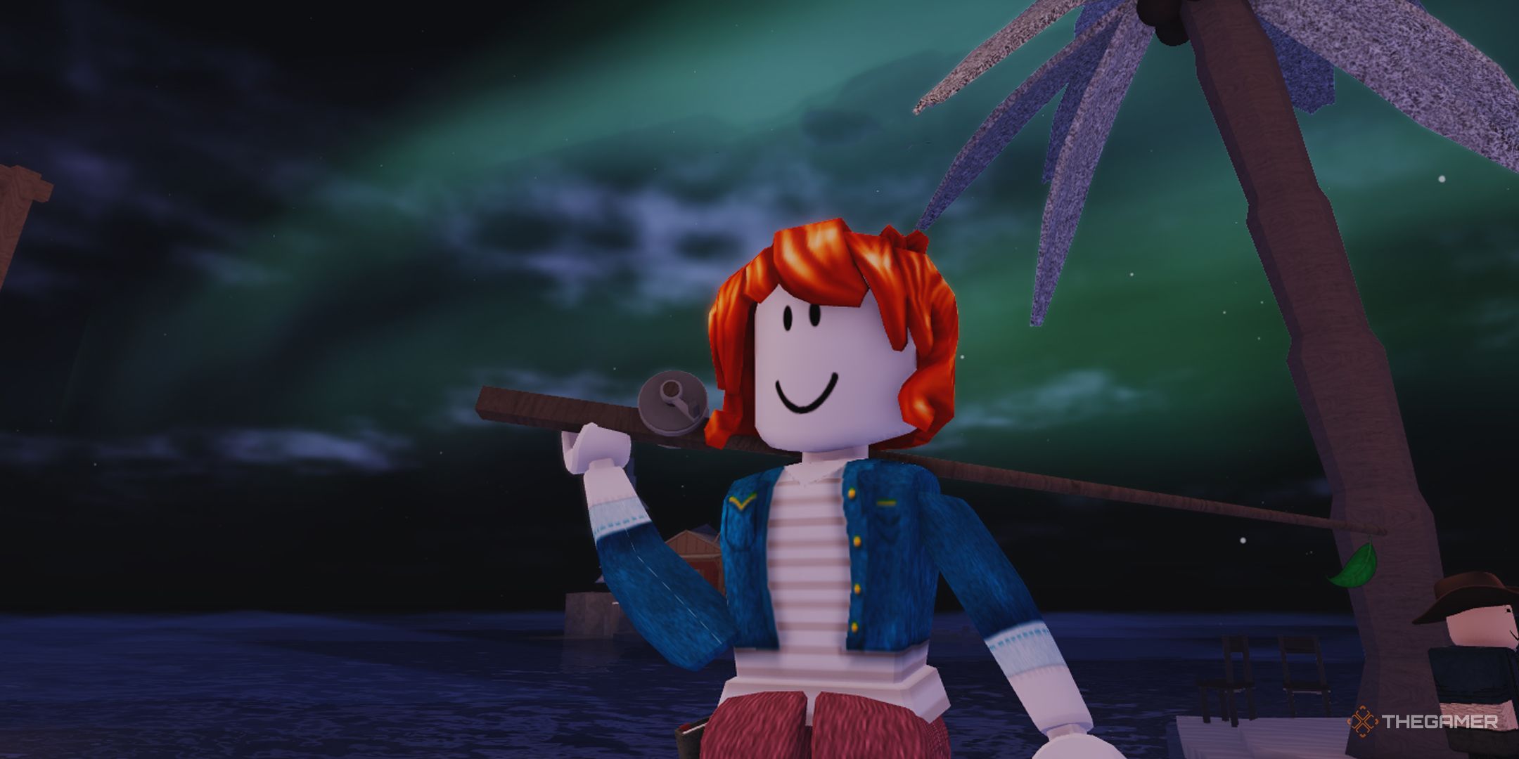 A player in Roblox Fisch.