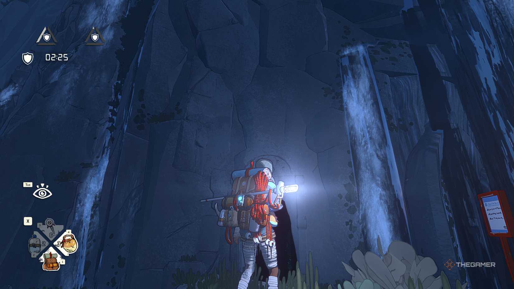 Looking up the mountain at Awa Kern.