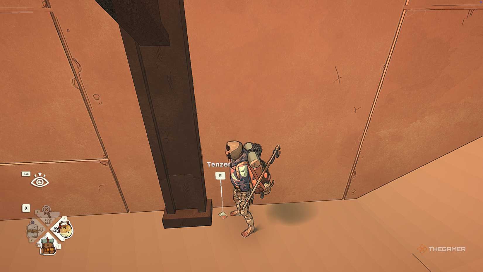 Aava standing next to Tenzen in the Cairn.