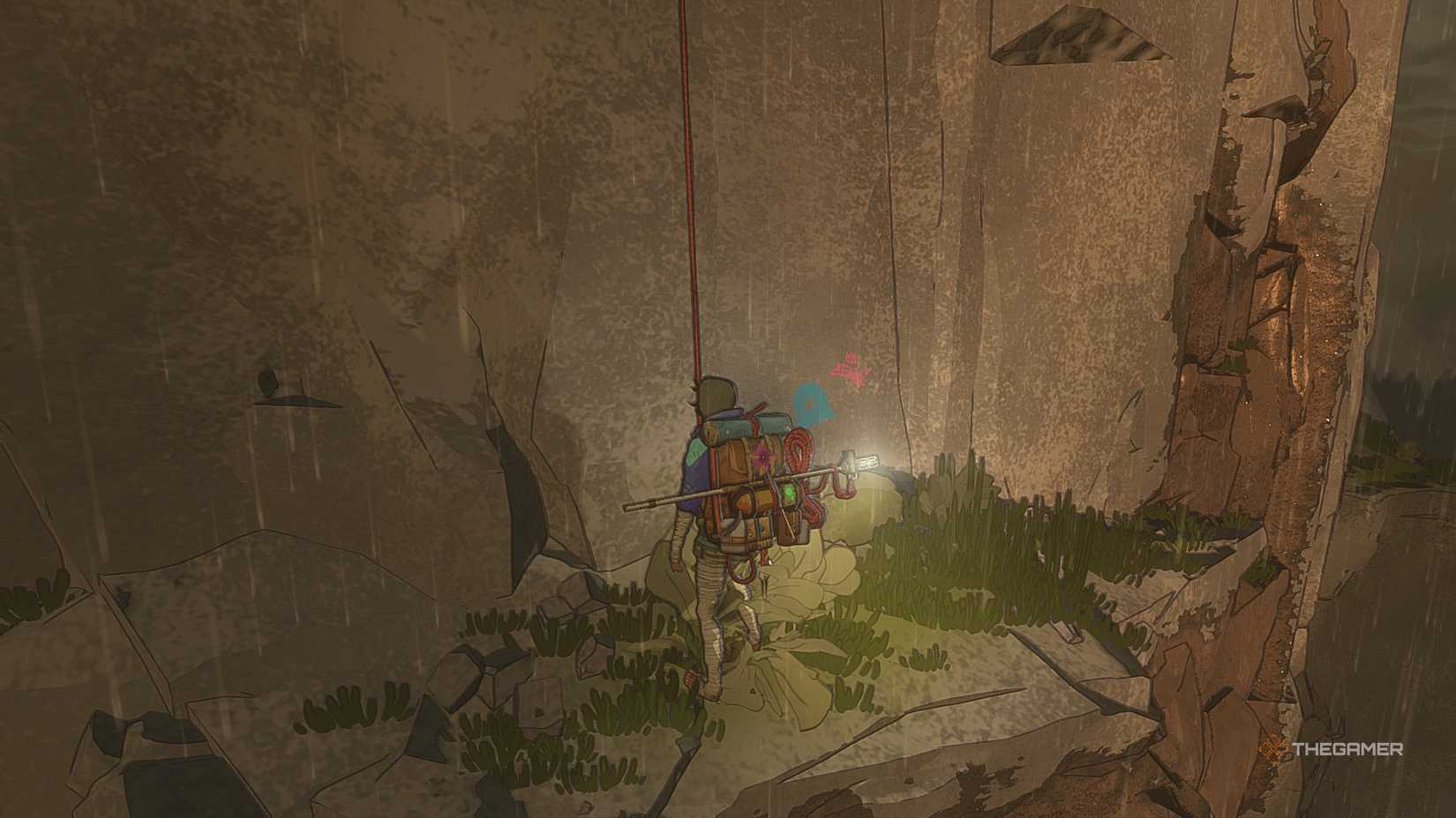 Aave next to the doll part in the Cairn.