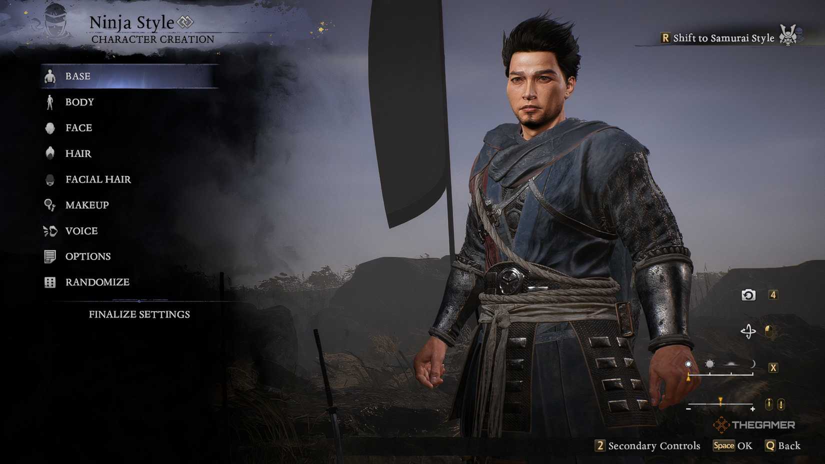 Accessing the newly unlocked character creation menu in Nioh 3 again since the prologue, after 