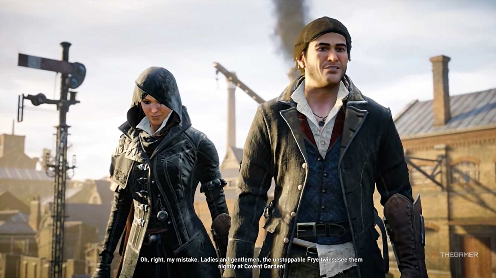 Assassins Creed Syndicate showing the Frye twins in London.