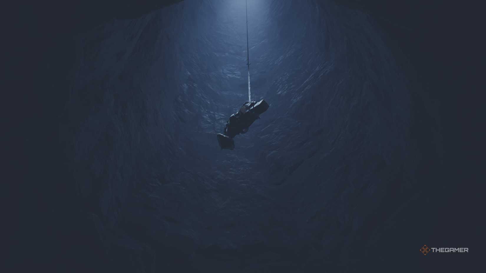 Being lowered into the hole in chapter five of Reanimal.