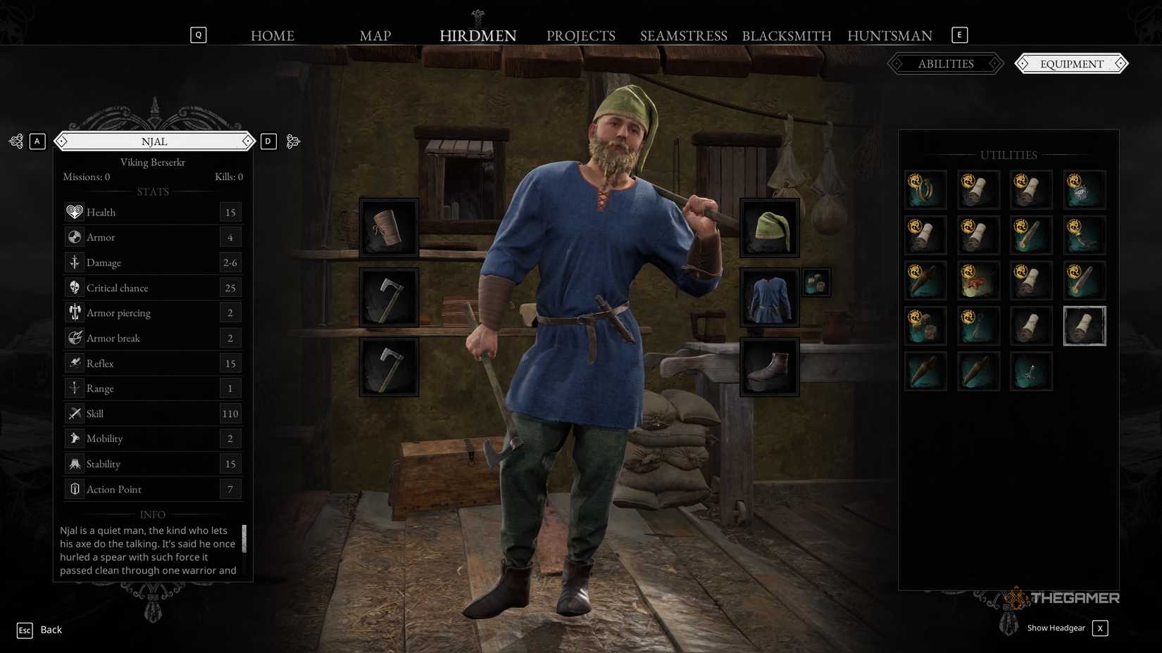 Berserker load out screen in Norse Oath Of Blood.