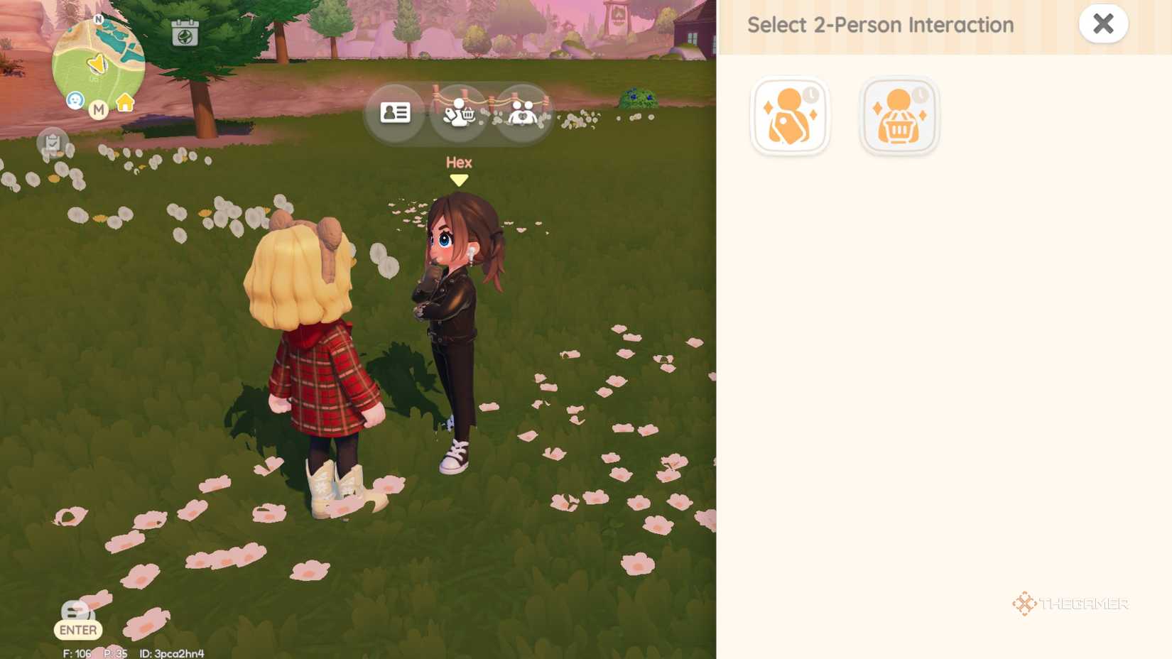 Buy and sell options with another player in Heartopia.