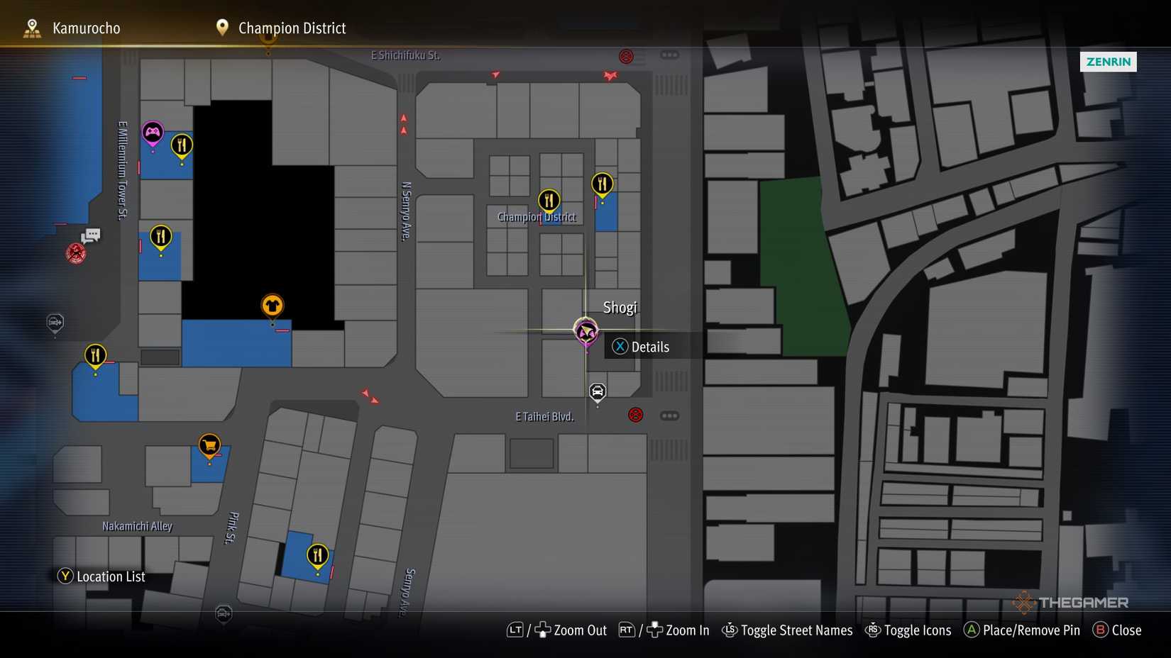 C2 Kamurocho locker key location on the map in Yakuza Kiwami 3.