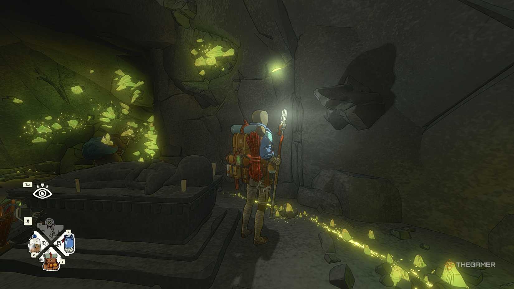 Crystal shard on wall in Cairn.