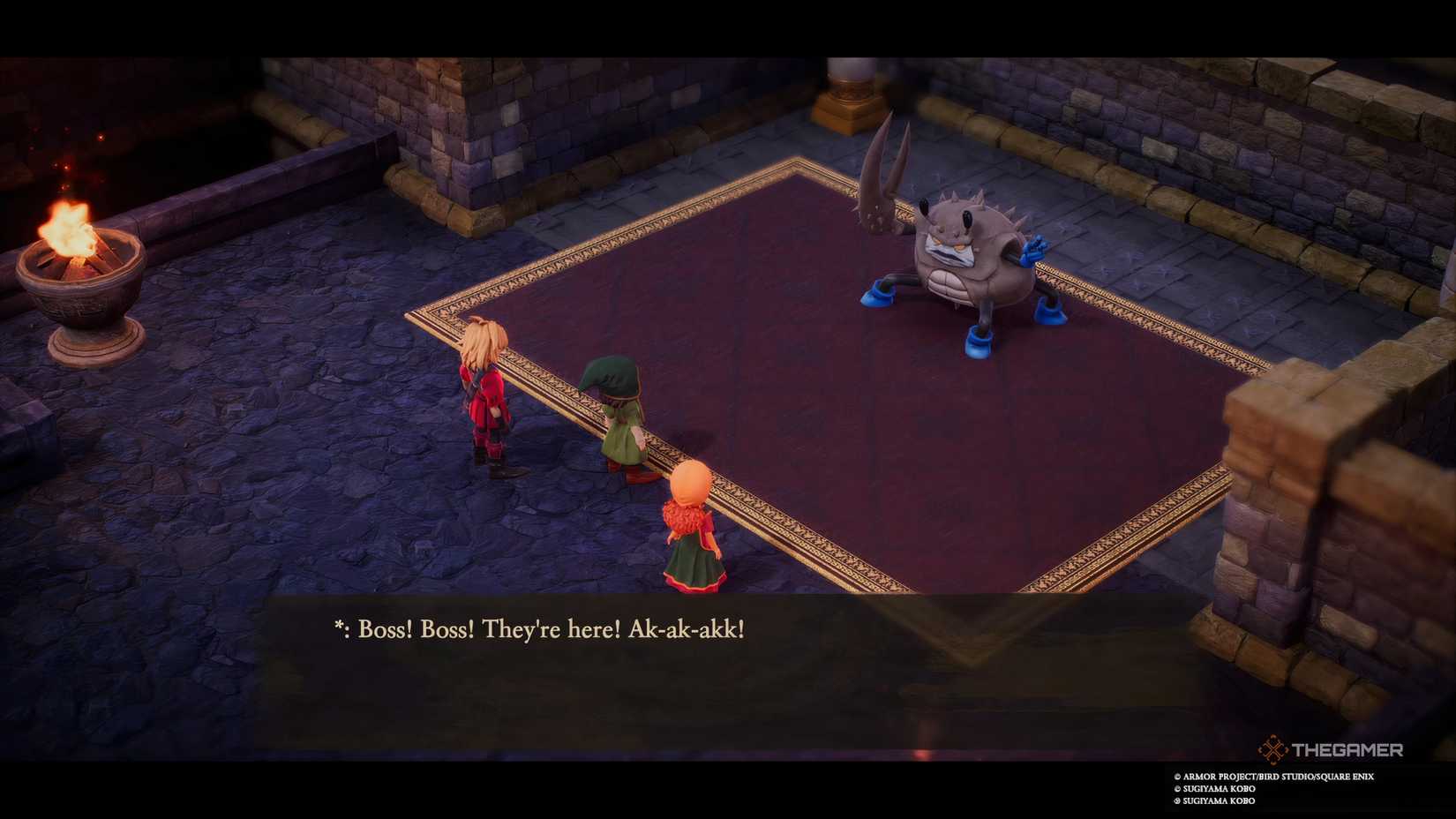 The gang prepares to battle the Crabble-rouser in Dragon Quest 7 Reimagined.