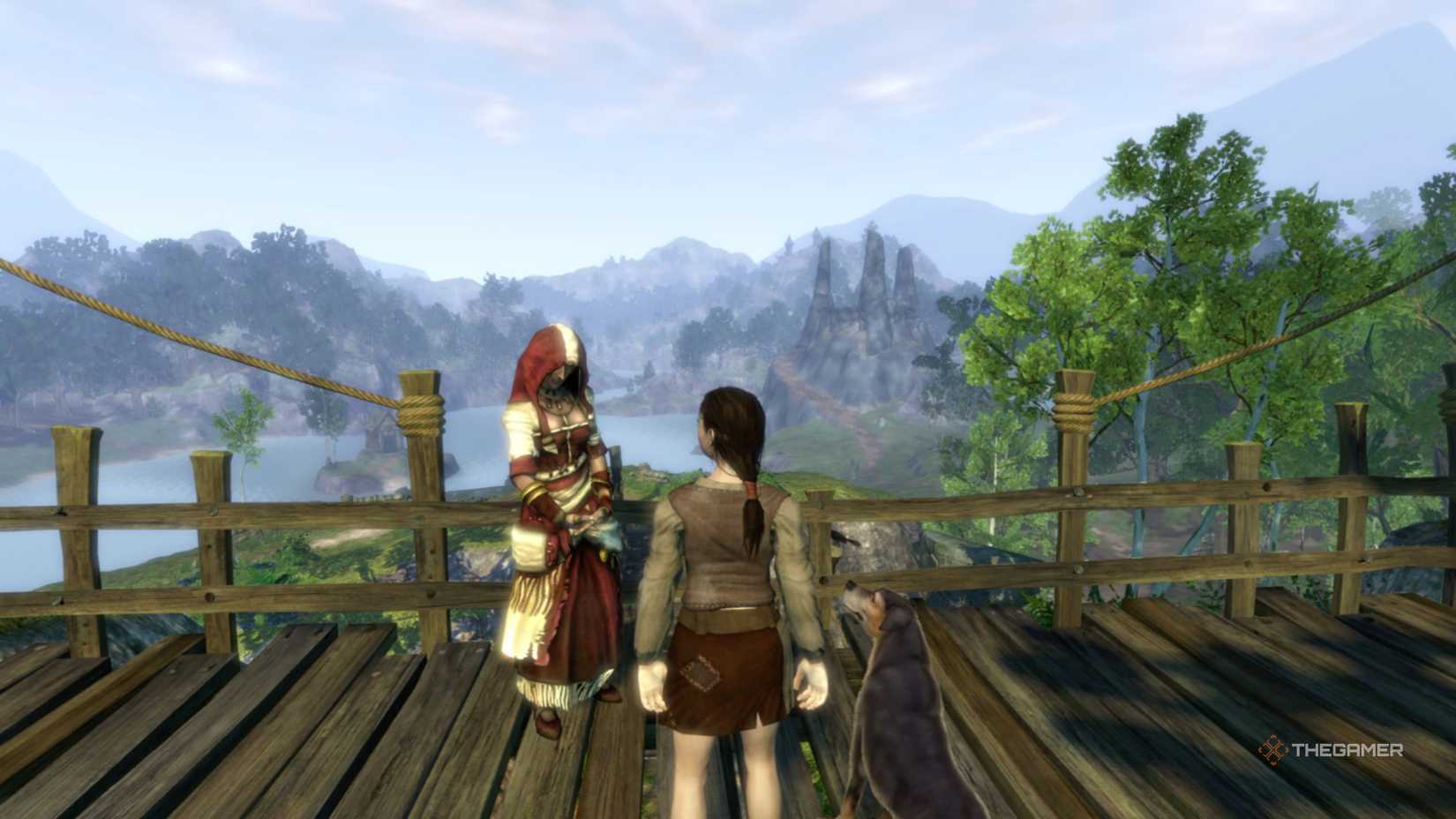 Fable 2 screenshot of gameplay showing two female characters.