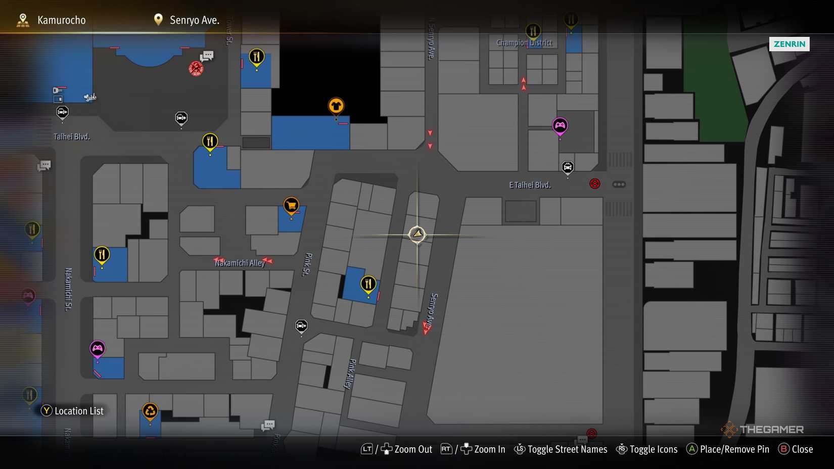 G4 Kamurocho locker key location on the map in Yakuza Kiwami 3.