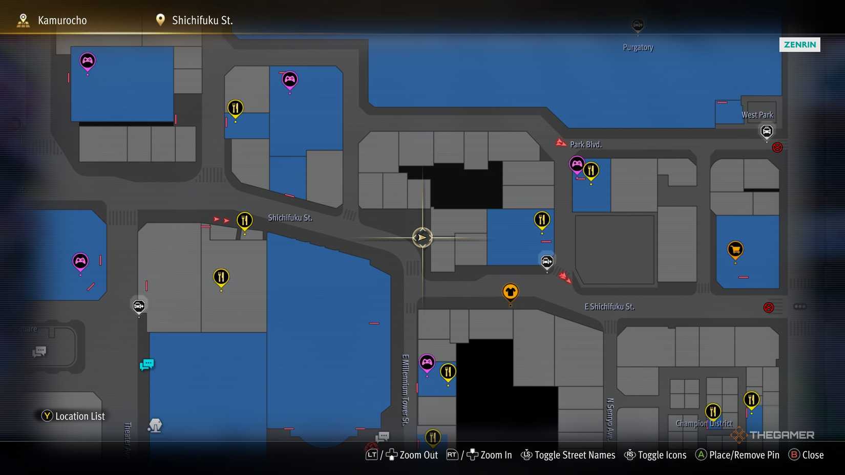 G5 Kamurocho locker key location on the map in Yakuza Kiwami 3.