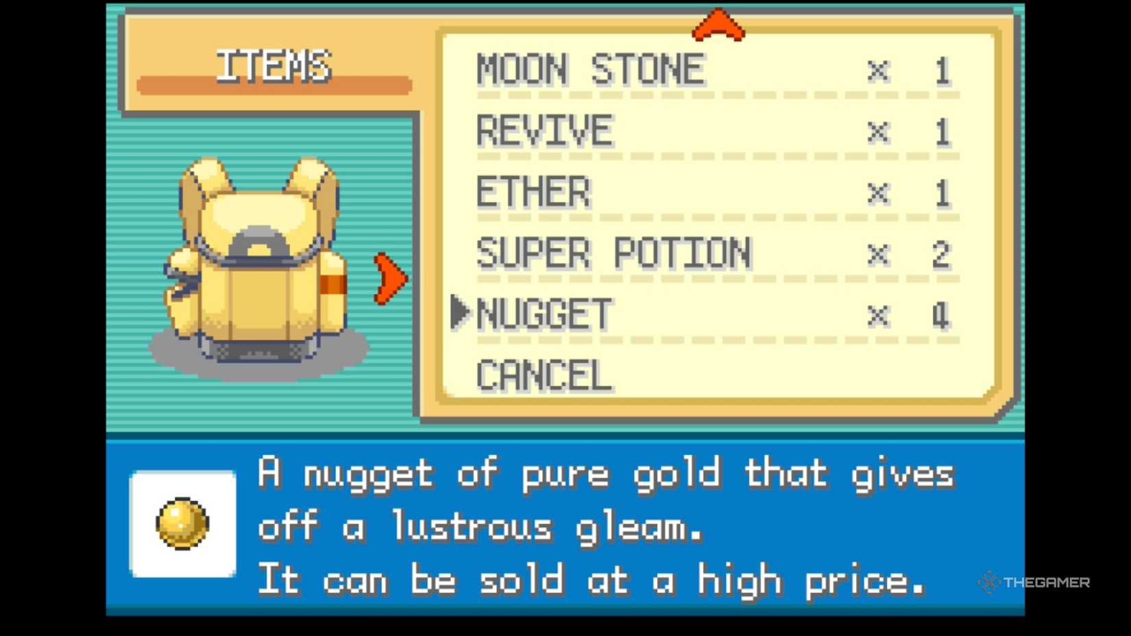 Getting multiple Nuggets in Pokemon FireRed and LeafGreen after exploiting the infinite Nugget Bridge money glitch.