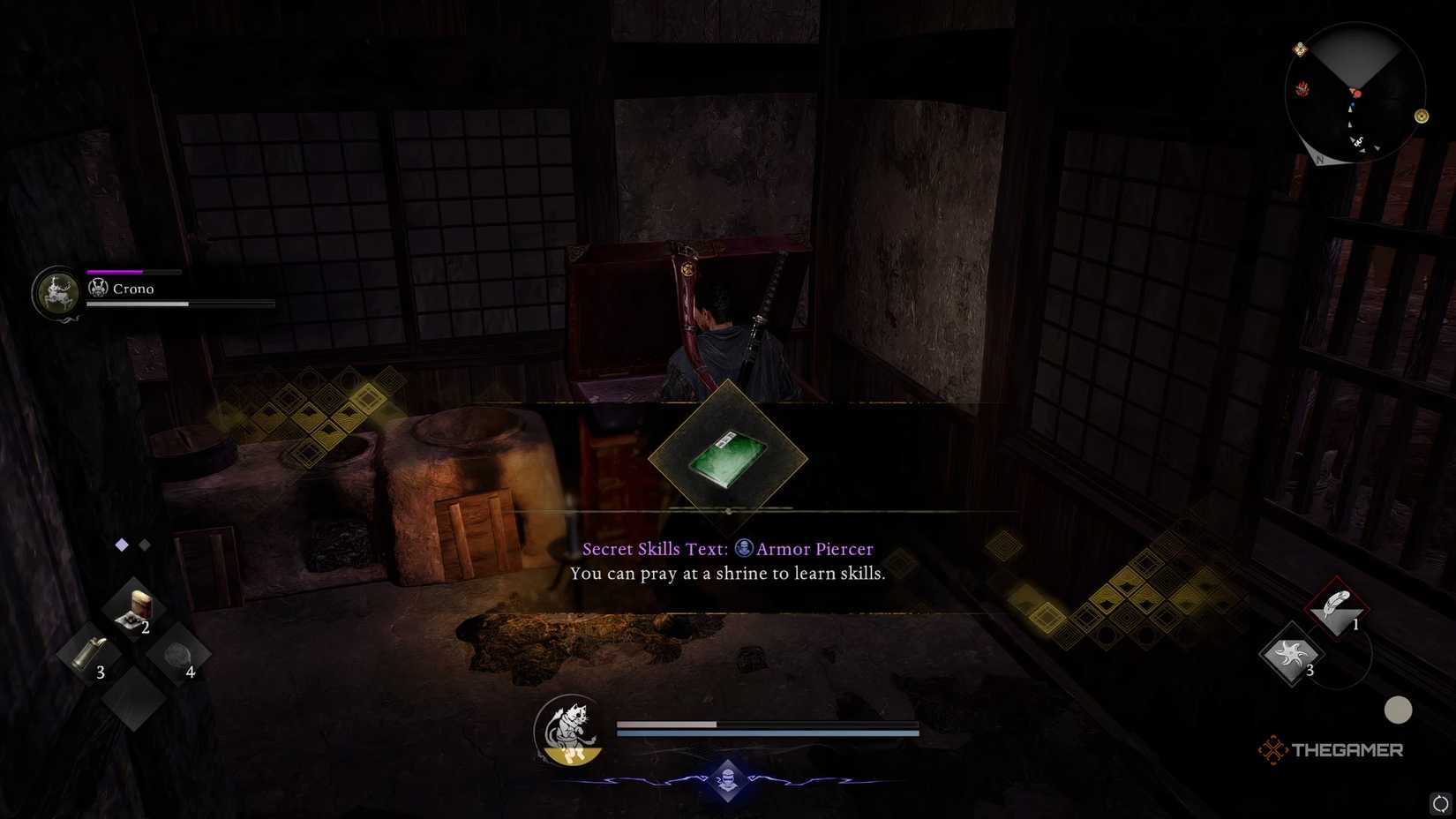 Getting the Armor secret skill text in Nioh 3.