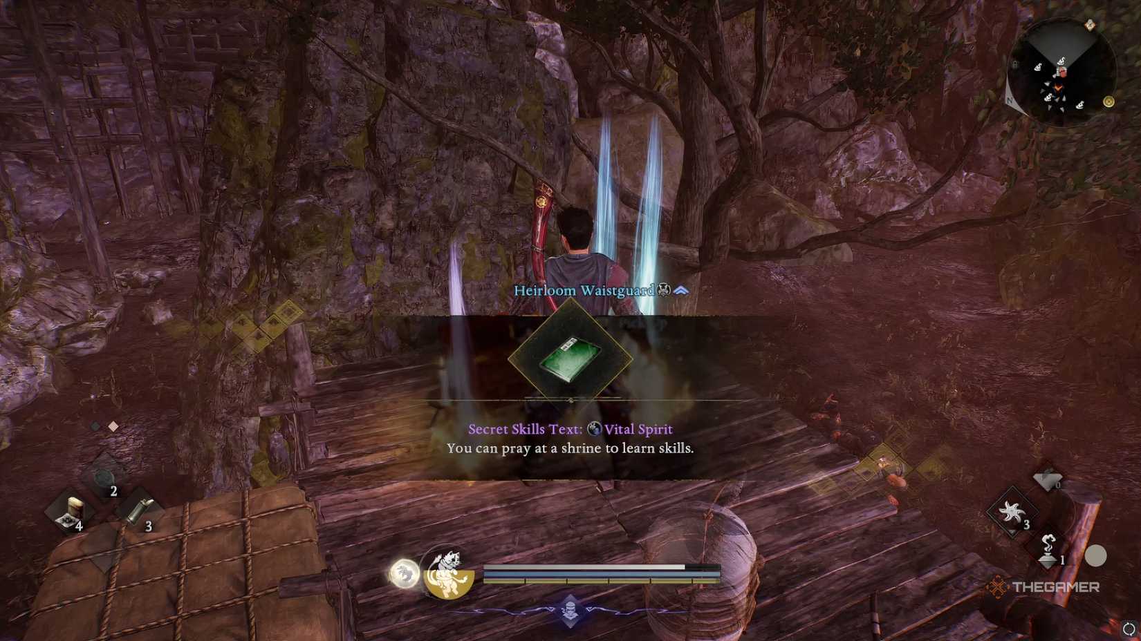 Getting the Vital Spirit secret skill text in Nioh 3.